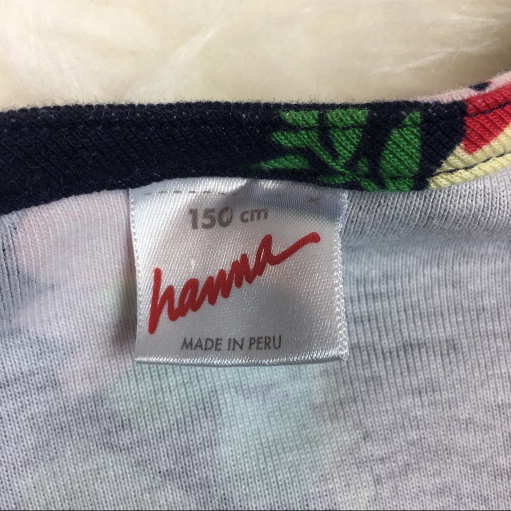 Hanna Andersson navy floral knit dress 150/US 12 - Picture 3 of 6